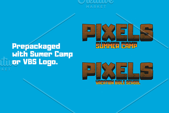 8 Bit Themed Summer Camp Postcard in Postcard Templates - product preview 3