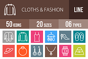 50 Clothes & Fashion Line Multicolor