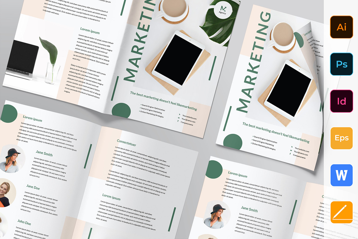 Marketing Agency Brochure Bifold in Brochure Templates - product preview 8