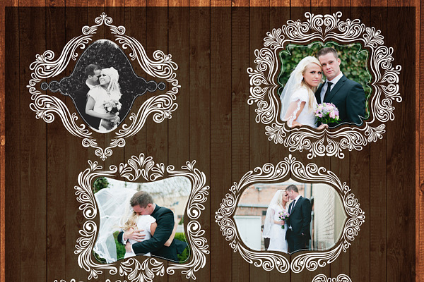 Photo Wedding Overlays Frame Set