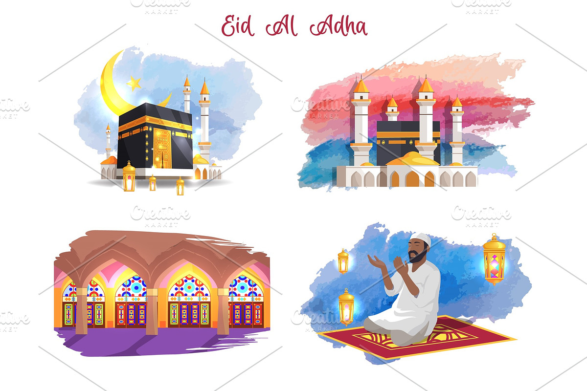 Eid Al Adha Muslim Holiday Thematic in Illustrations - product preview 8