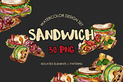 Sandwich Croc-Monsieur Watercolor