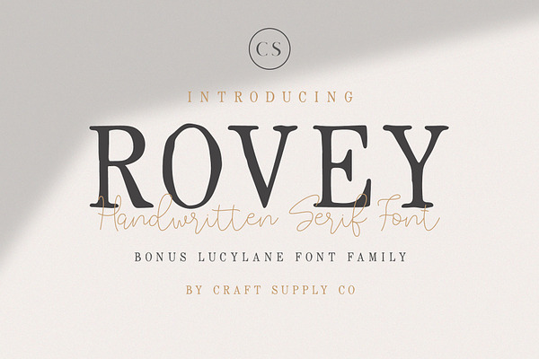 Rovey - Handwritten Serif Font+Bonus
