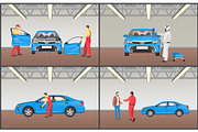 Car Maintenance Service Set Vector
