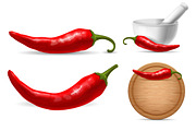 Red chili pepper set
