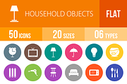 50 Household Objects Flat Round
