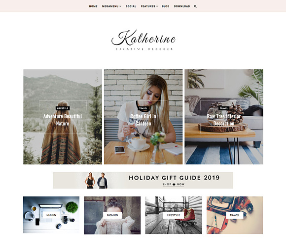Katherine Blogger Template 2019 in Website Templates - product preview 1