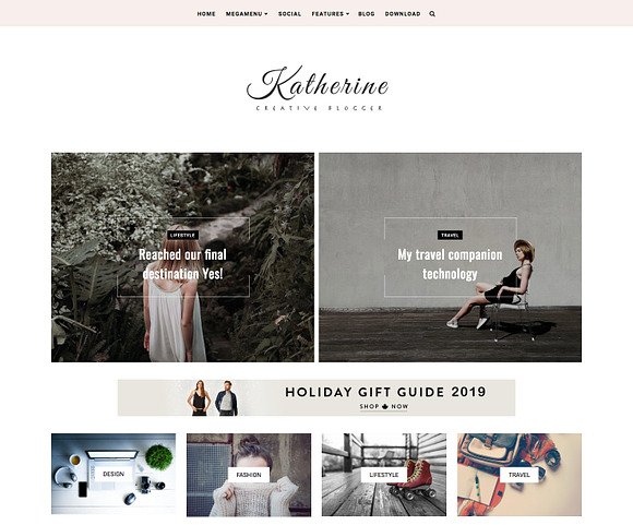 Katherine Blogger Template 2019 in Website Templates - product preview 2