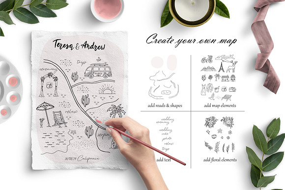 Wedding map creator in Illustrations - product preview 1