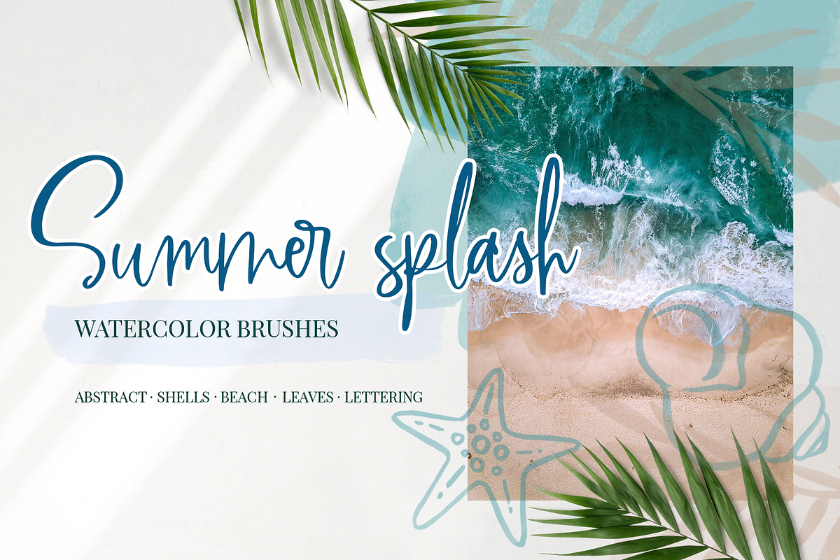 Summer splash - watercolor brushes in Photoshop Brushes - product preview 8