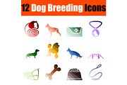 Dog Breeding Icon Set