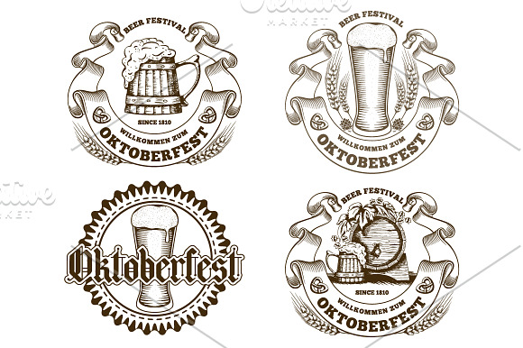 Vintage Oktoberfest badges in Logo Templates - product preview 1