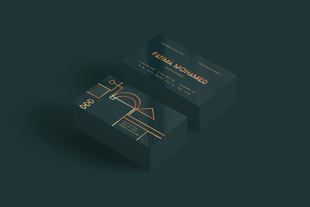 Chrome Gradient Effect Business Card in Business Card Templates - product preview 8