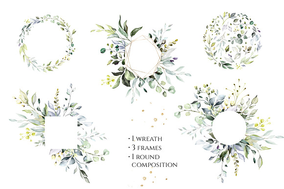 Herbal Watercolor collection in Illustrations - product preview 11