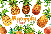 Watercolor Pineapple Clipart