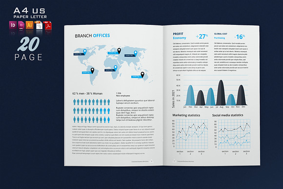 Annual Report Template in Brochure Templates - product preview 8