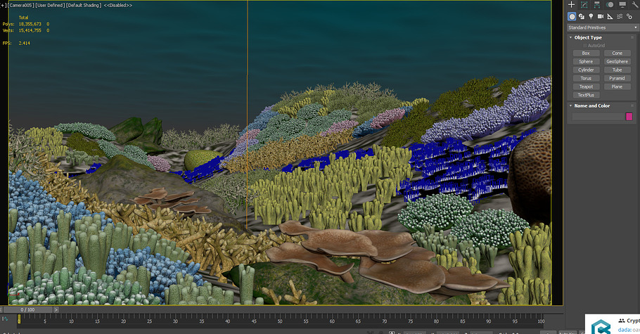 3D Cartoon Underwater Coral Reef Hab in Nature - product preview 12
