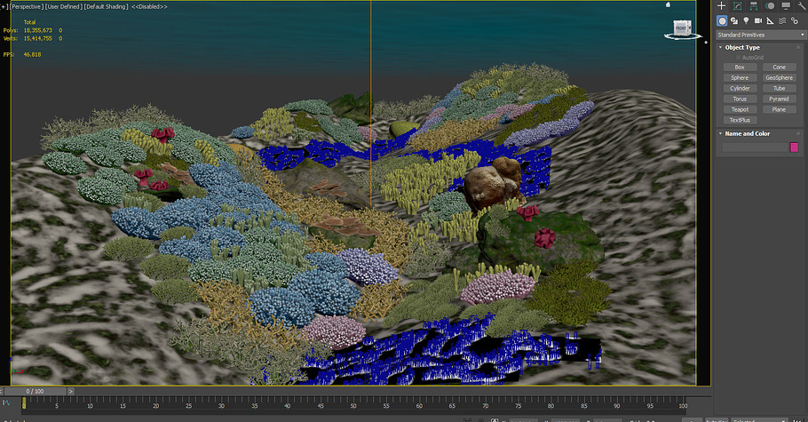 3D Cartoon Underwater Coral Reef Hab in Nature - product preview 13