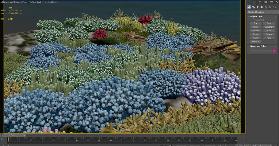 3D Cartoon Underwater Coral Reef Hab in Nature - product preview 17