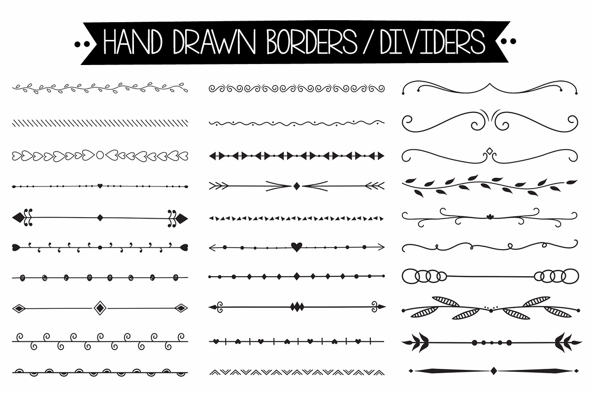 30 Hand drawn borders/dividers in Illustrations - product preview 8