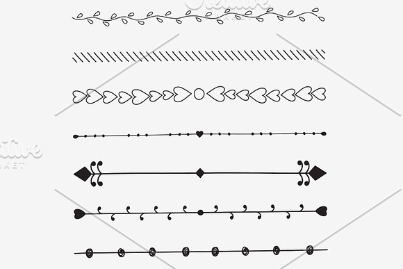 30 Hand drawn borders/dividers in Illustrations - product preview 1