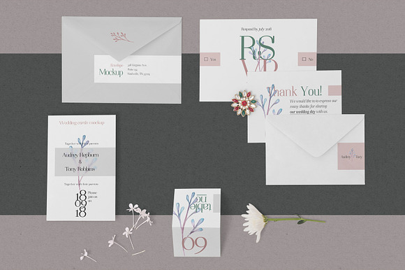 Elegant Wedding Stationery Mockups in Wedding Templates - product preview 4