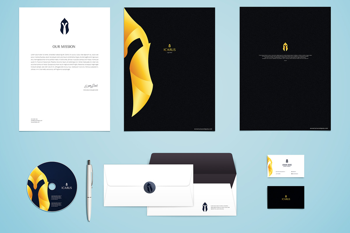 Icarus Brand Identity in Branding Mockups - product preview 8
