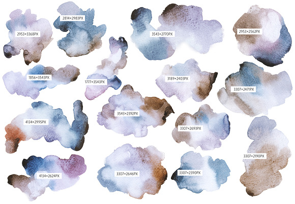 Watercolor backgrounds and textures in Objects - product preview 9