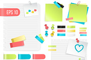 Colorful paper notes set