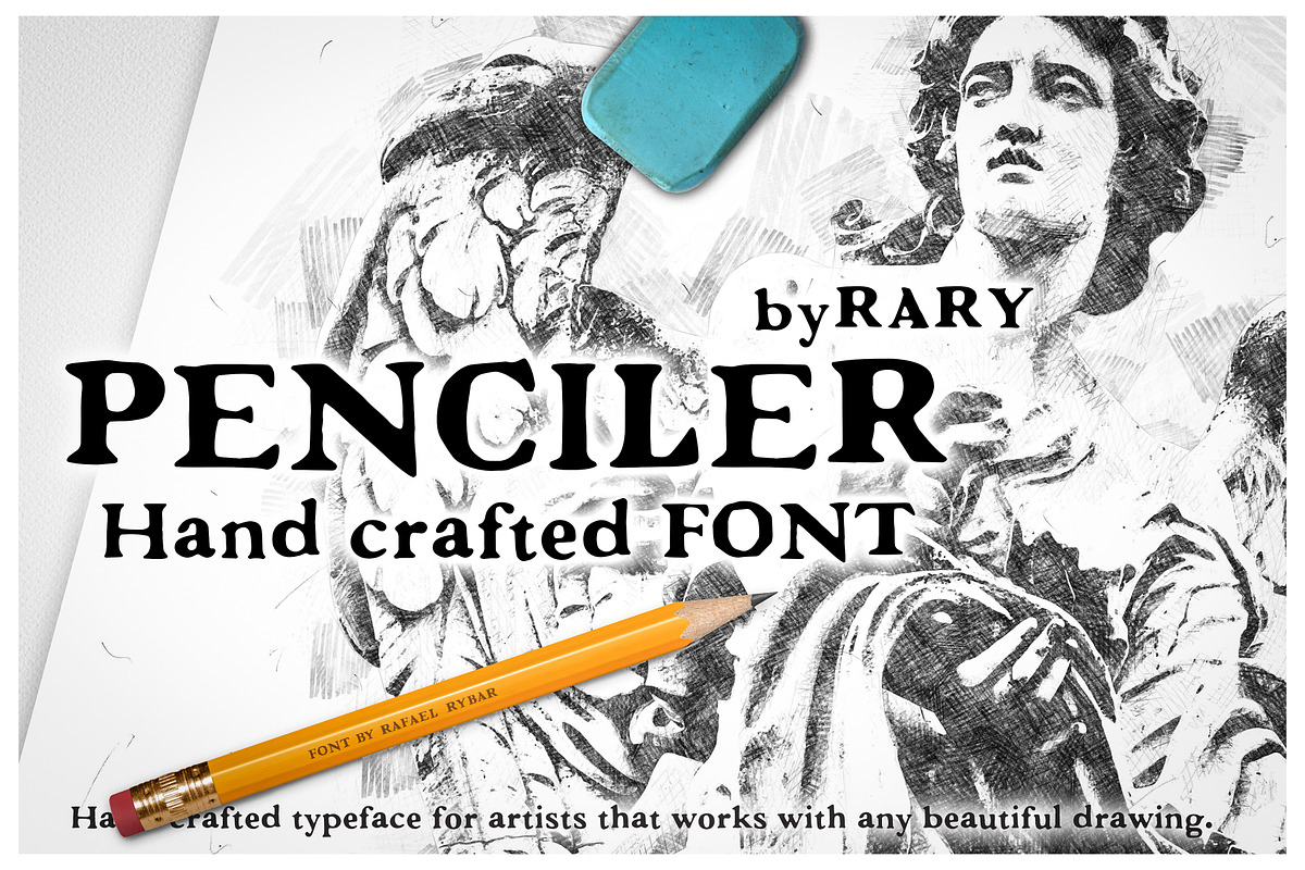 Penciler | Hand drawn font in Serif Fonts - product preview 8