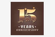 15 years anniversary vector icon