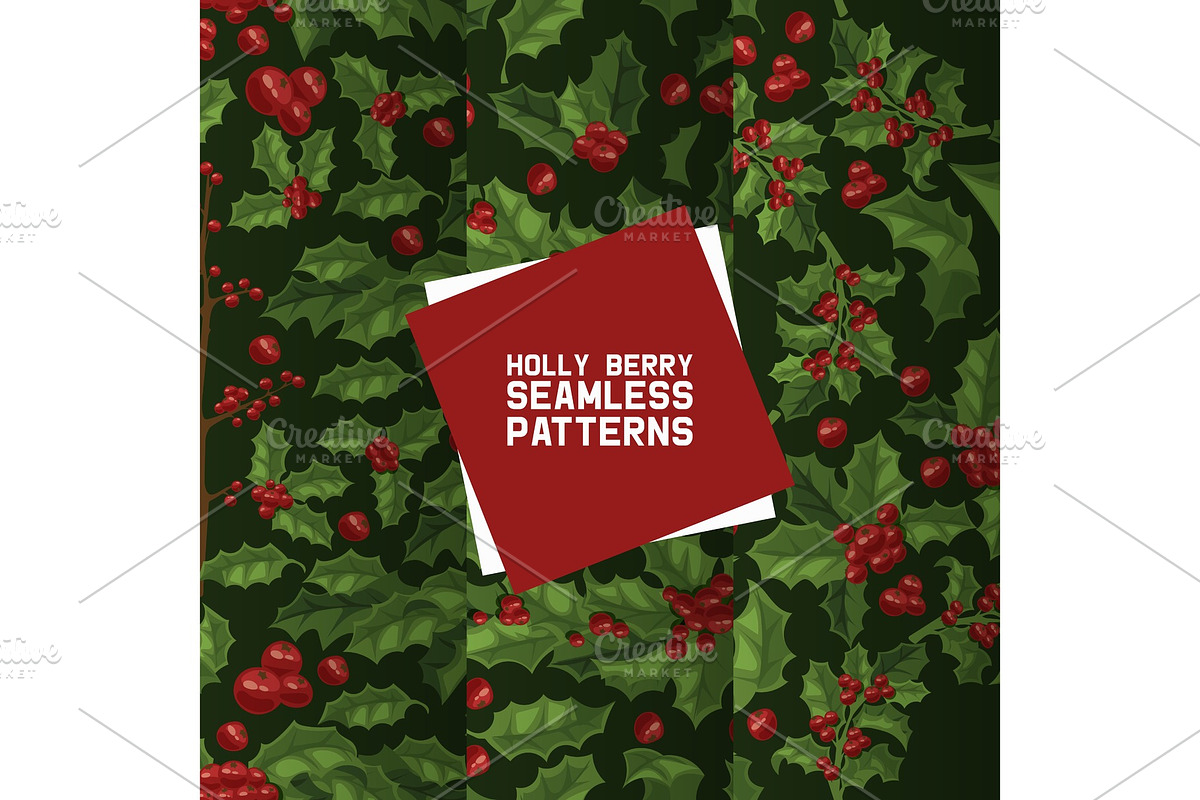 Holly berries seamless pattern in Objects - product preview 8