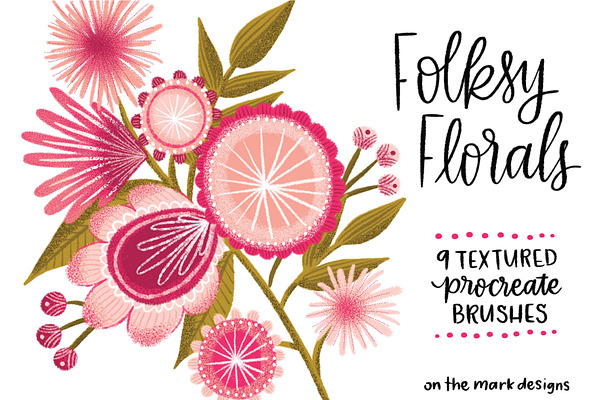 Folksy Textured Procreate Brushes