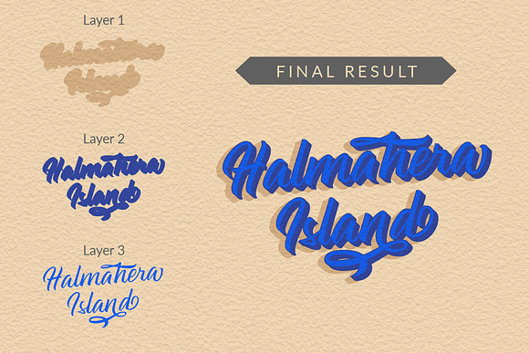 Halmahera Island - Layered Font in Script Fonts - product preview 1
