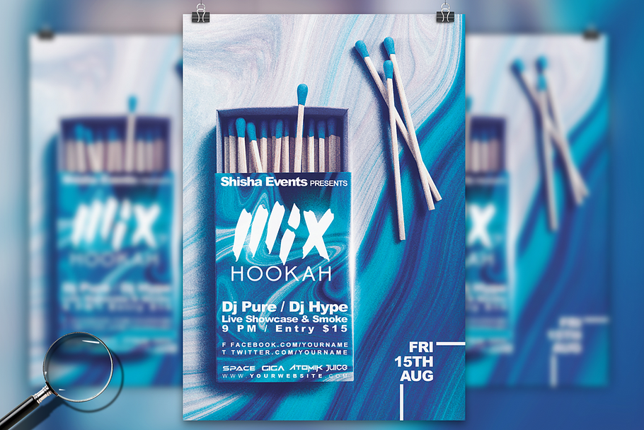 Mix Hookah | Smoke Flyer Template in Flyer Templates - product preview 8