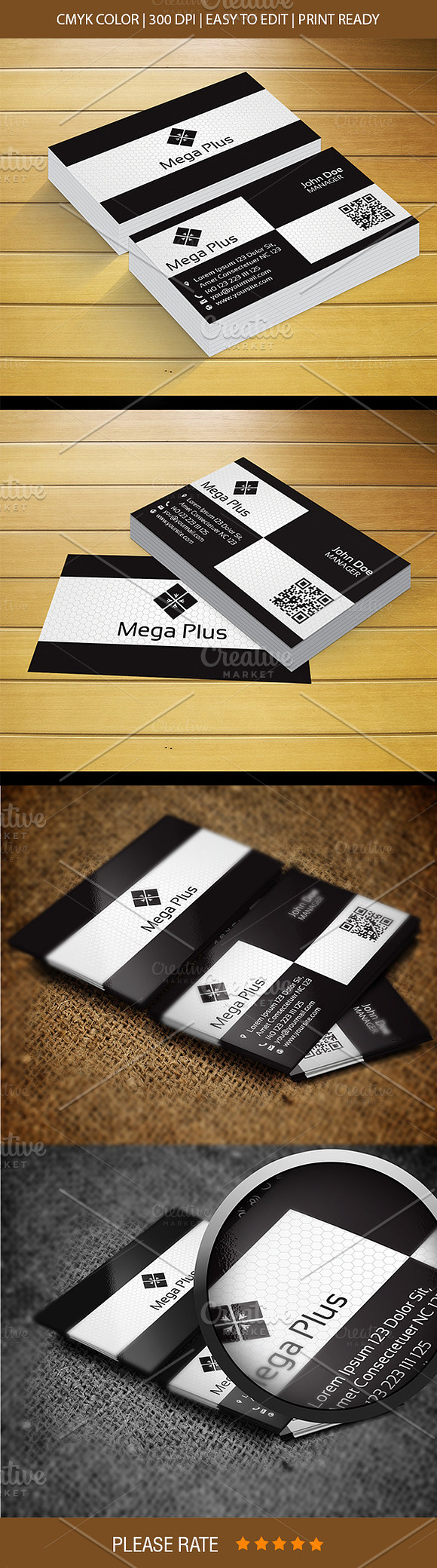 Mega Plus Business Card in Business Card Templates - product preview 2