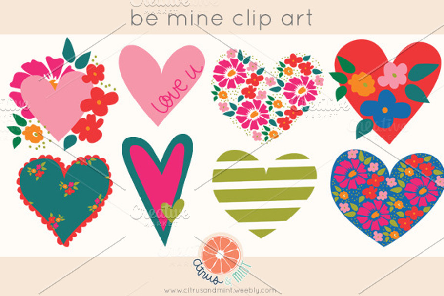 Hearts EPS and PNG Clip Art in Illustrations - product preview 8