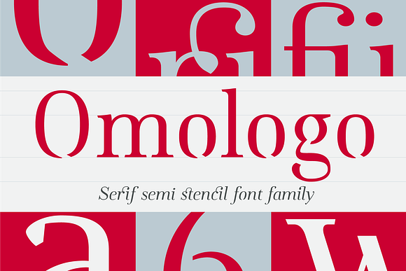 Omologo Serif Semi Stencil font in Serif Fonts - product preview 12