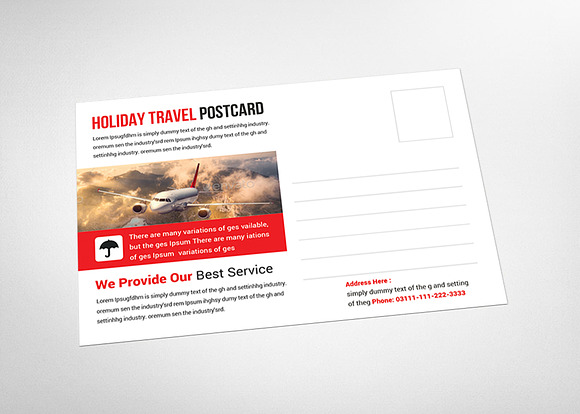 Travel Agency Postcard in Card Templates - product preview 3