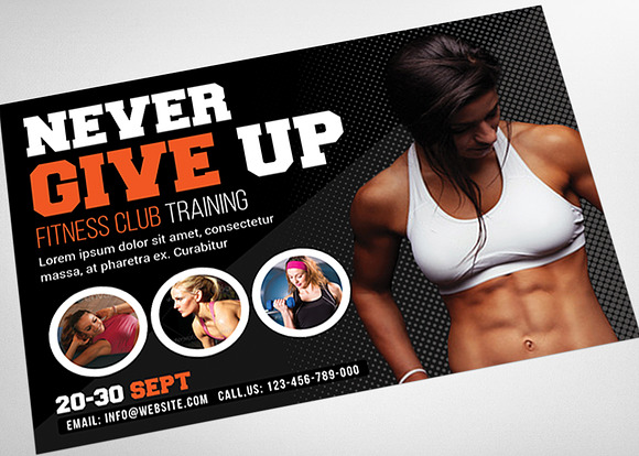 Fitness and GYM Post Card in Card Templates - product preview 2