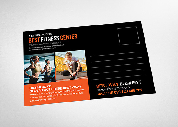 Fitness and GYM Post Card in Card Templates - product preview 3