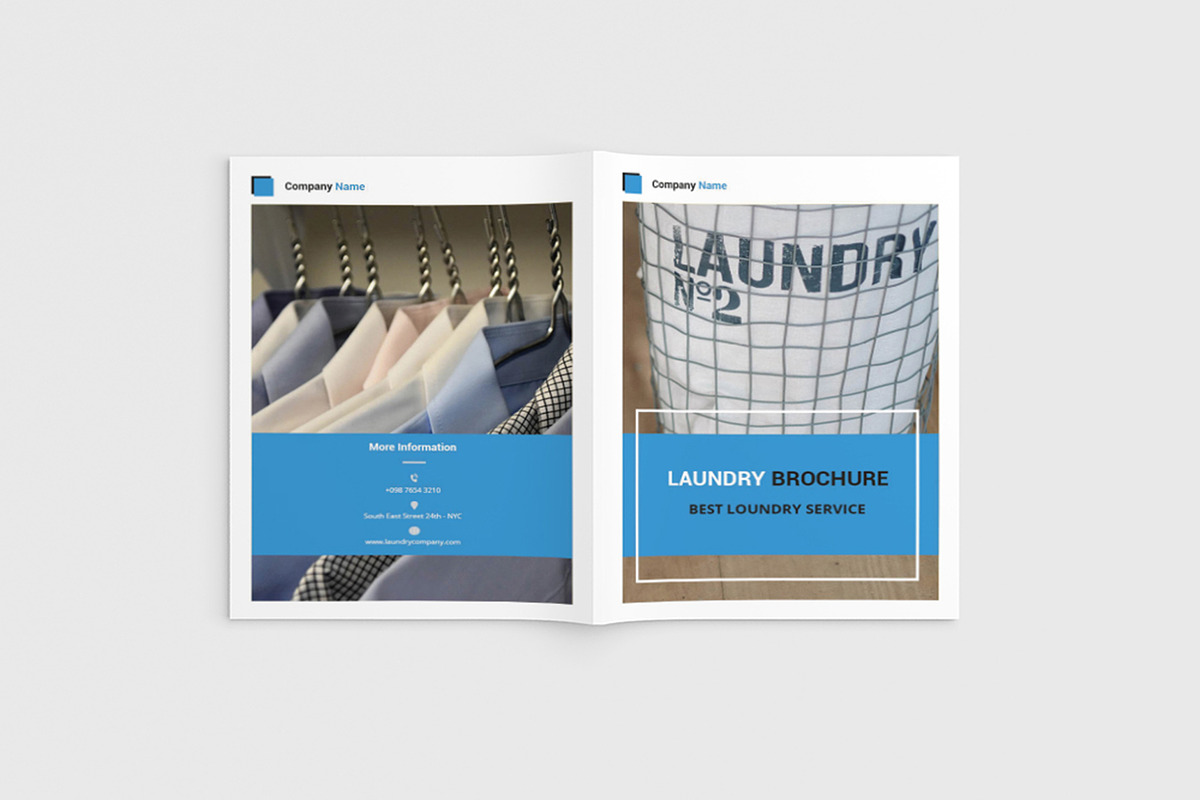 Cleany - A4 Laundry Brochure in Brochure Templates - product preview 8