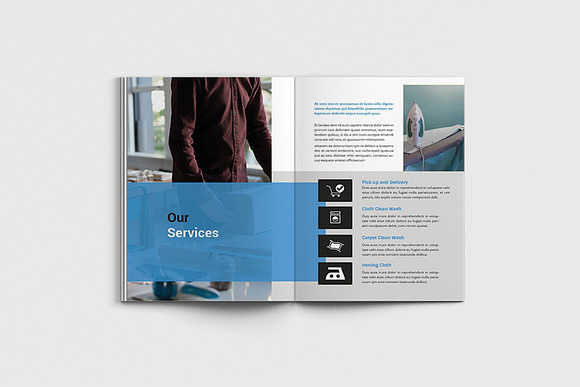 Cleany - A4 Laundry Brochure in Brochure Templates - product preview 4