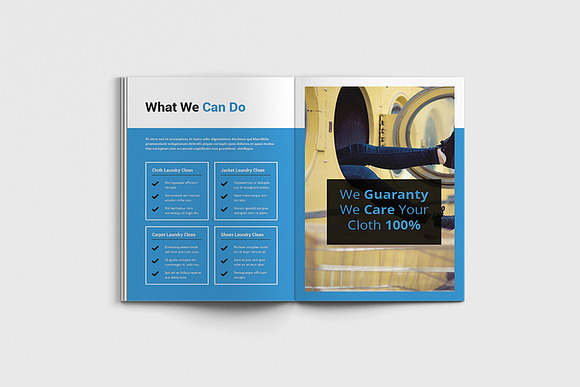 Cleany - A4 Laundry Brochure in Brochure Templates - product preview 6
