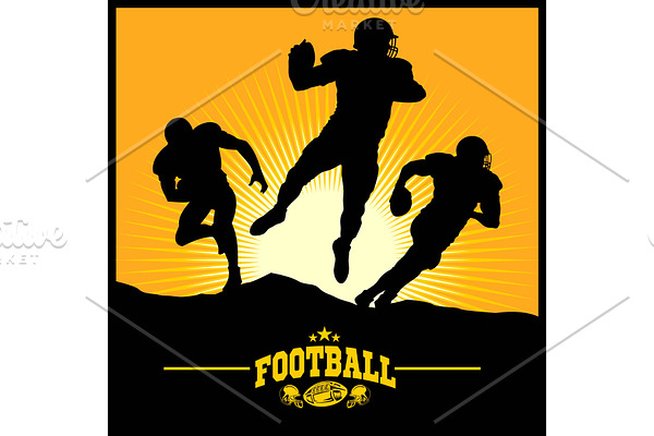 vector football players in