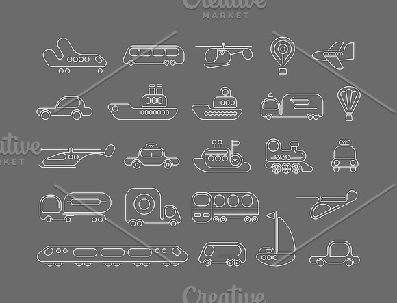 Transport neon vector icons set in Neon Icons - product preview 2