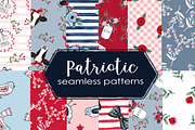 Patriotic seamless patterns