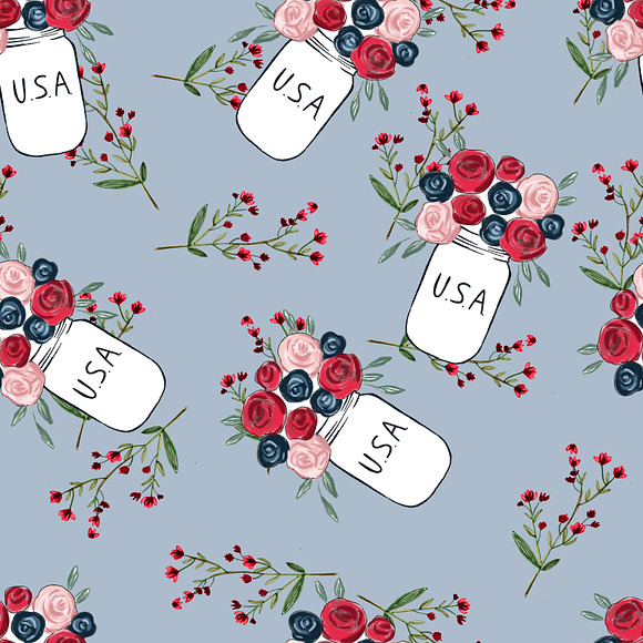 Patriotic seamless patterns in Patterns - product preview 6