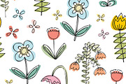 Doodle cute flower pattern + bonus