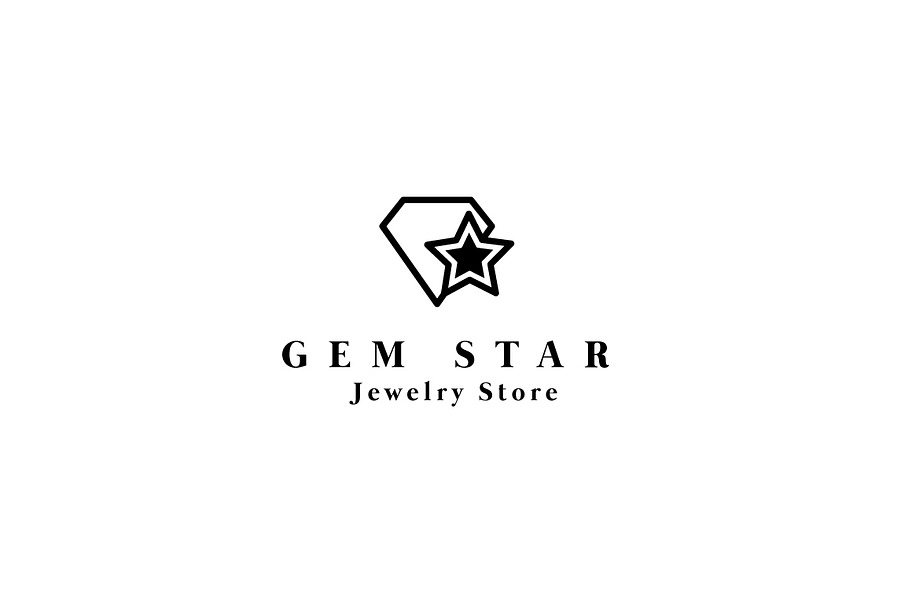 Gem Star Logo Template